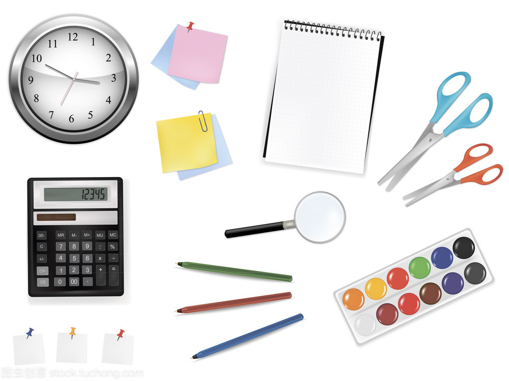 矢量辦公用品 高效與創意的完美融合